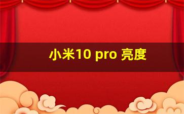 小米10 pro 亮度